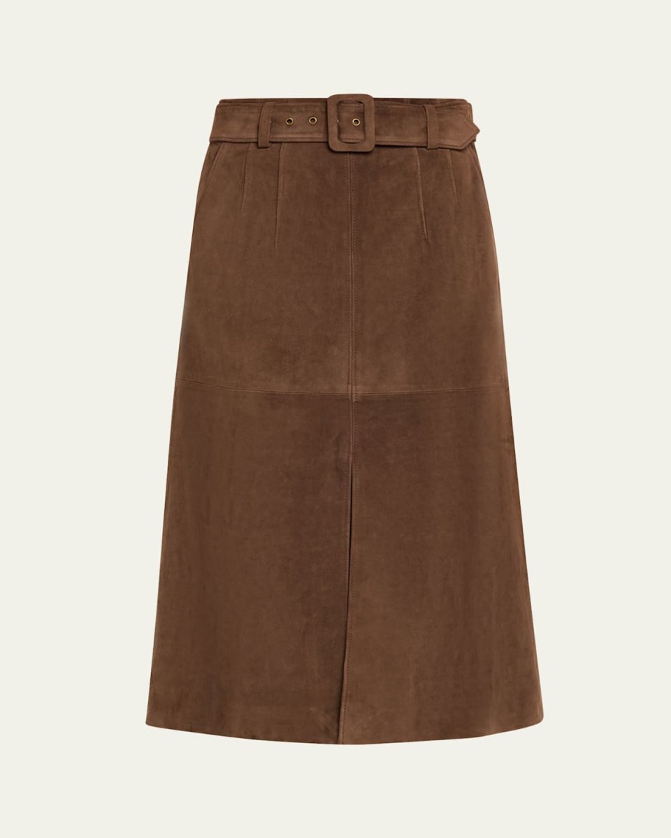 Alexie Suede Midi Skirt
